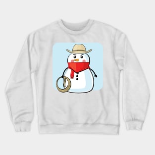 Snowman Cowboy - Funny Illustration Crewneck Sweatshirt